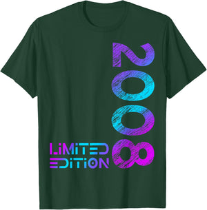 18. Geburtstag Limited Edition Jahrgang 2008 Junge Mädchen T-Shirt - T-Shirt | Forest