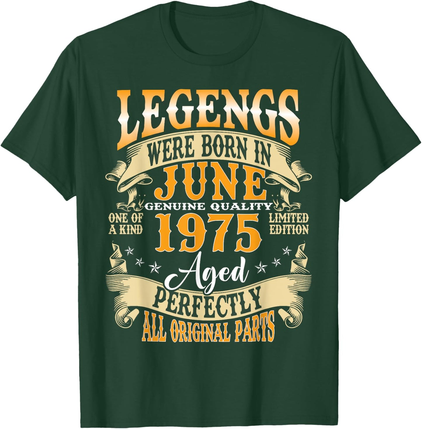 Legends Were Born in June 1975 Vintage 50th Birthday Men Dad T-Shirt - T-Shirt | Forest