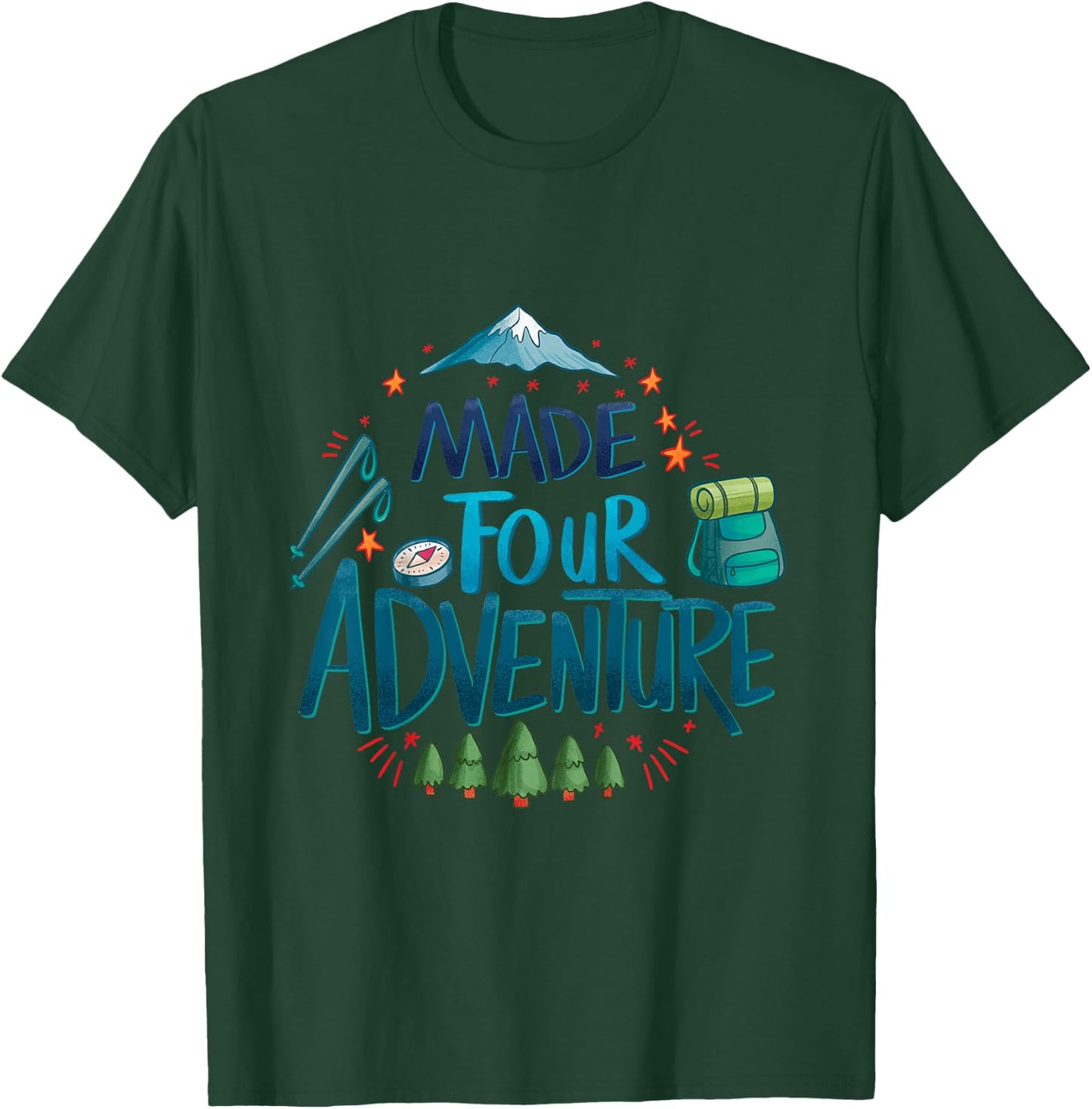 Made four adventure 4th Birthday Party camping kids 4 T-Shirt - T-Shirt | Forest