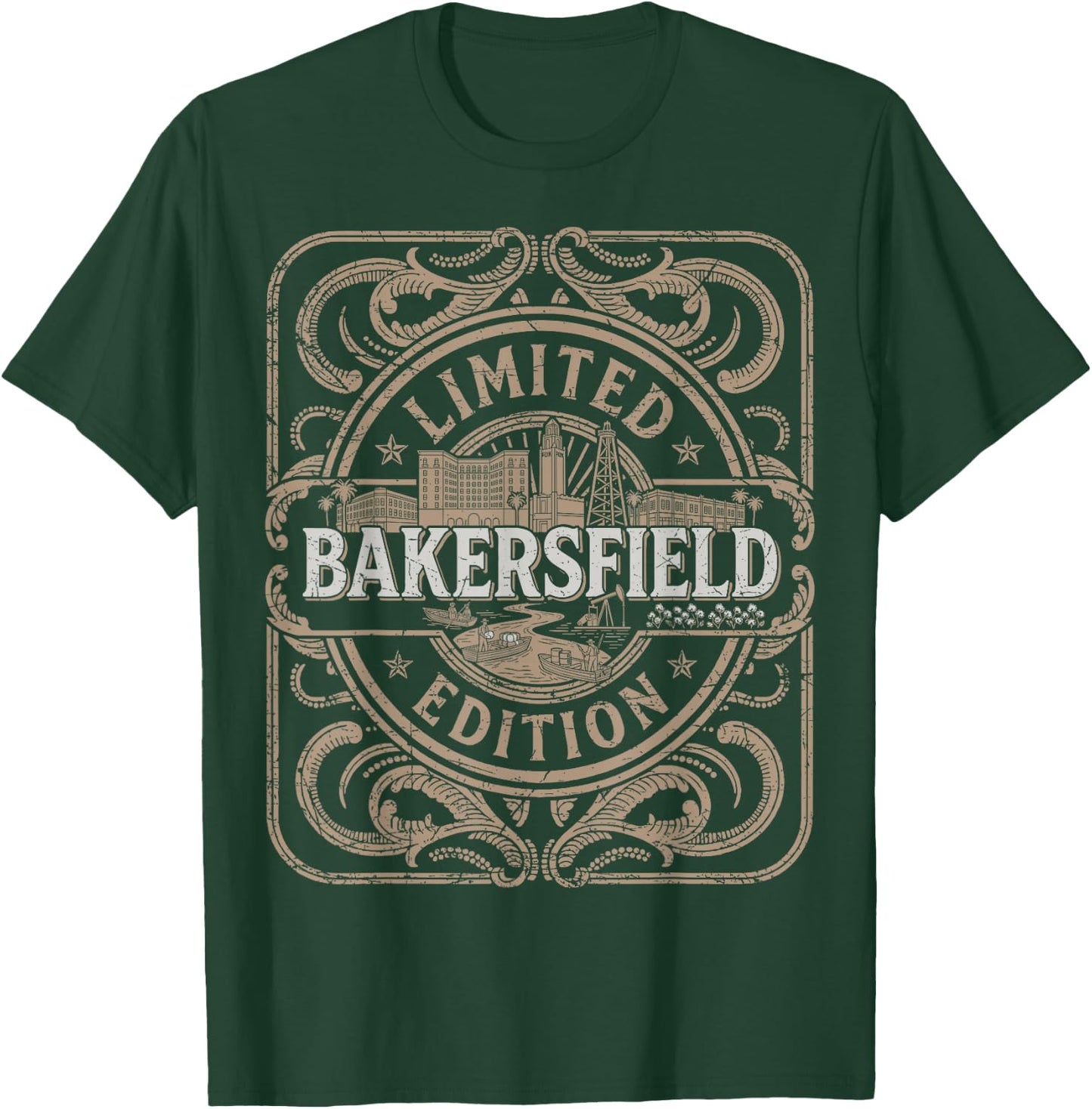Bakersfield Vintage Bakersfield California T-Shirt - T-Shirt | Forest