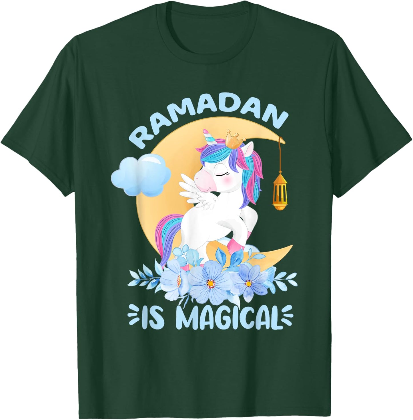 Ramadan Is Magical Unicorn Ramadan Mubarak For Girls T-Shirt - T-Shirt | Forest