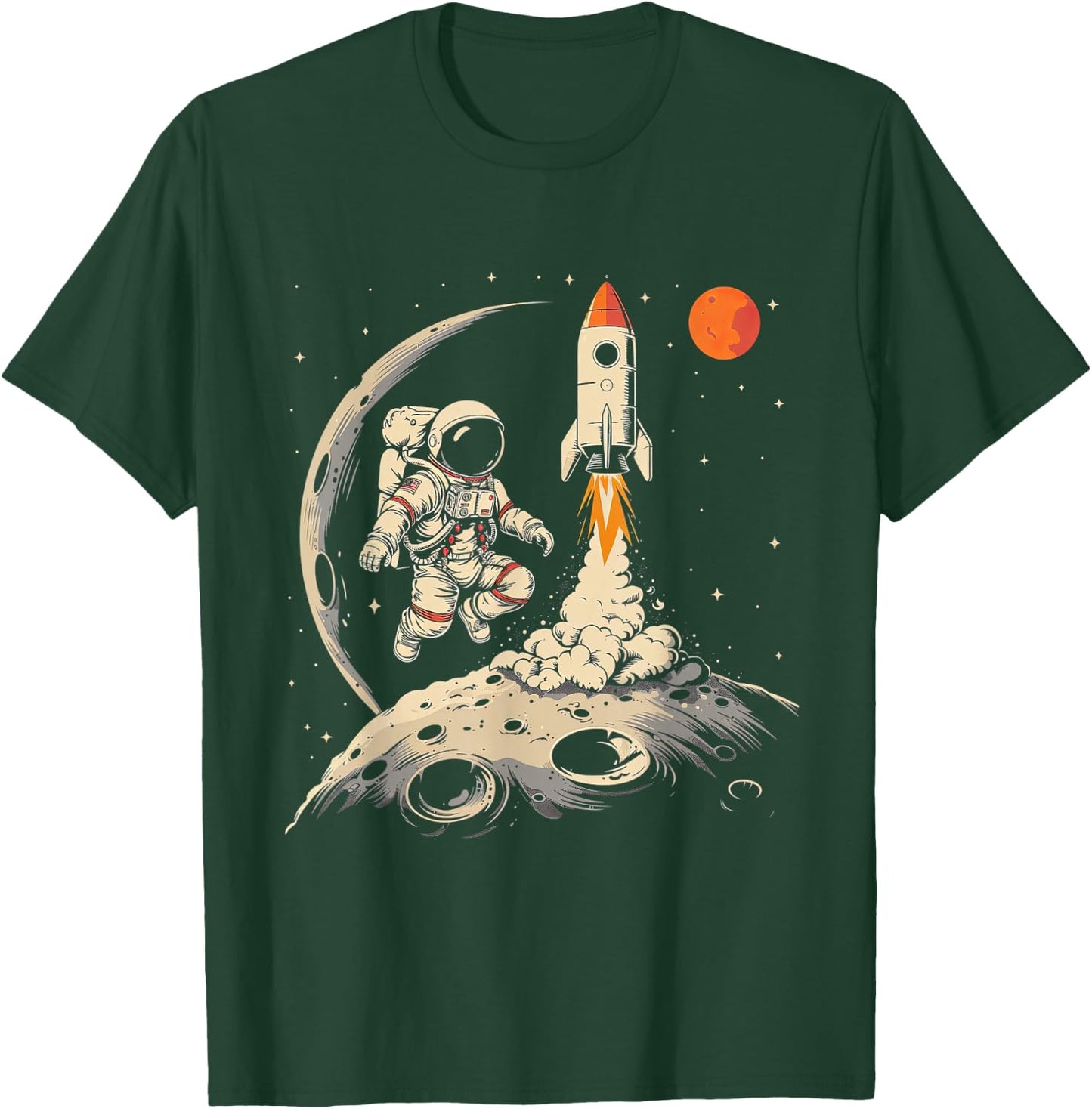 Weltraum Rakete und Astronaut Raumschiff Kinder T-Shirt - T-Shirt | Forest