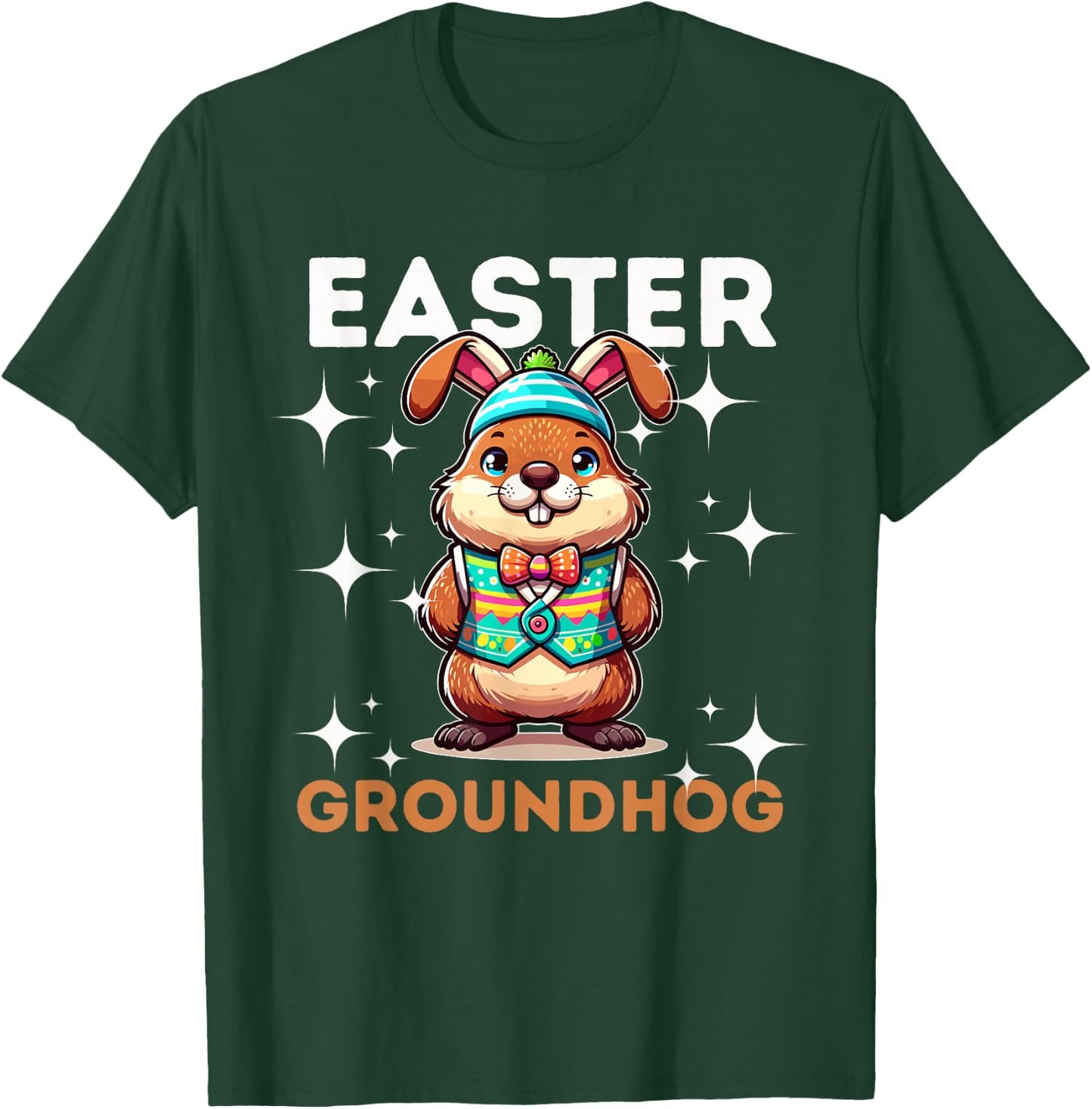 Easter Groundhog Day With Bunny Ears Fun T-Shirt - T-Shirt | Forest
