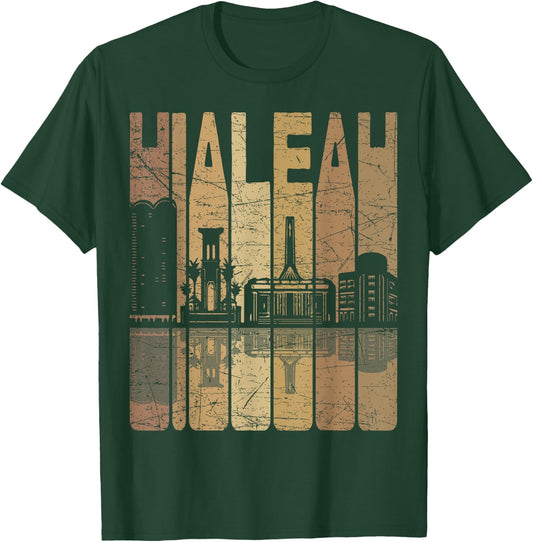 Hialeah Vintage Hialeah Florida Retro Hialeah Skyline T-Shirt - T-Shirt | Forest