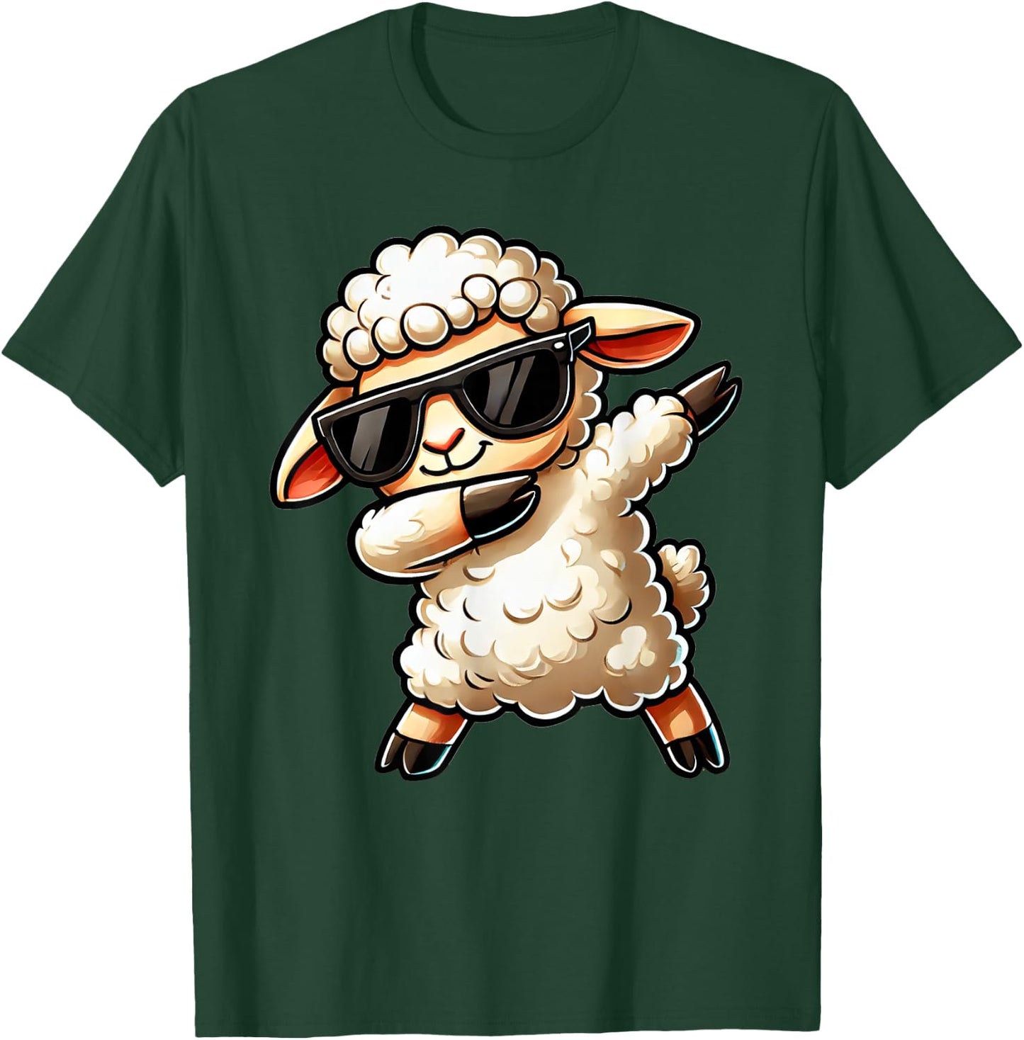 Dabbing Sheep Funny Sheep on Dabben Gift Sheep , black T-Shirt - T-Shirt | Forest