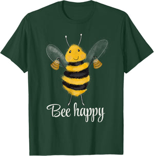 Bee Happy Honey Bee Beeekeeper , black T-Shirt - T-Shirt | Forest