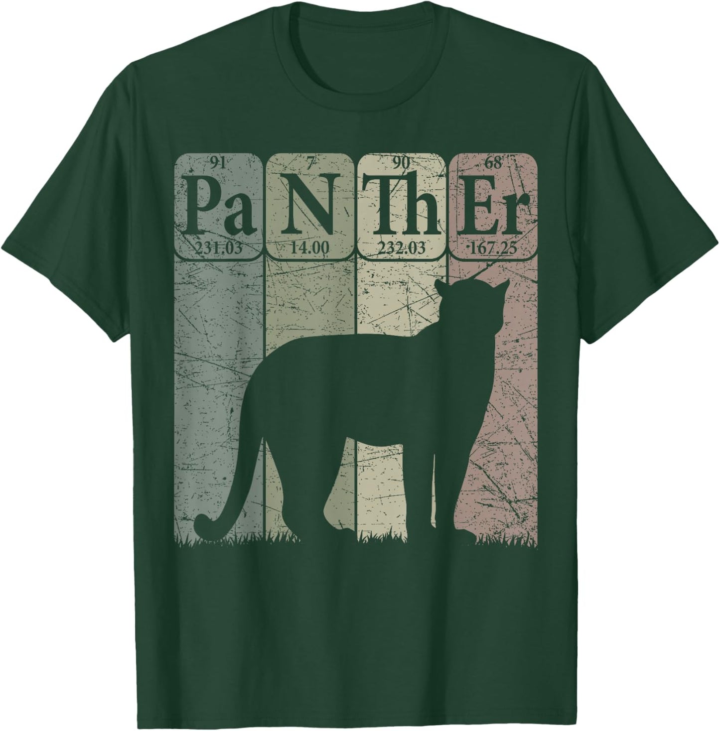 Panther Periodic Table Elements Retro Panther Nerdy T-Shirt - T-Shirt | Forest