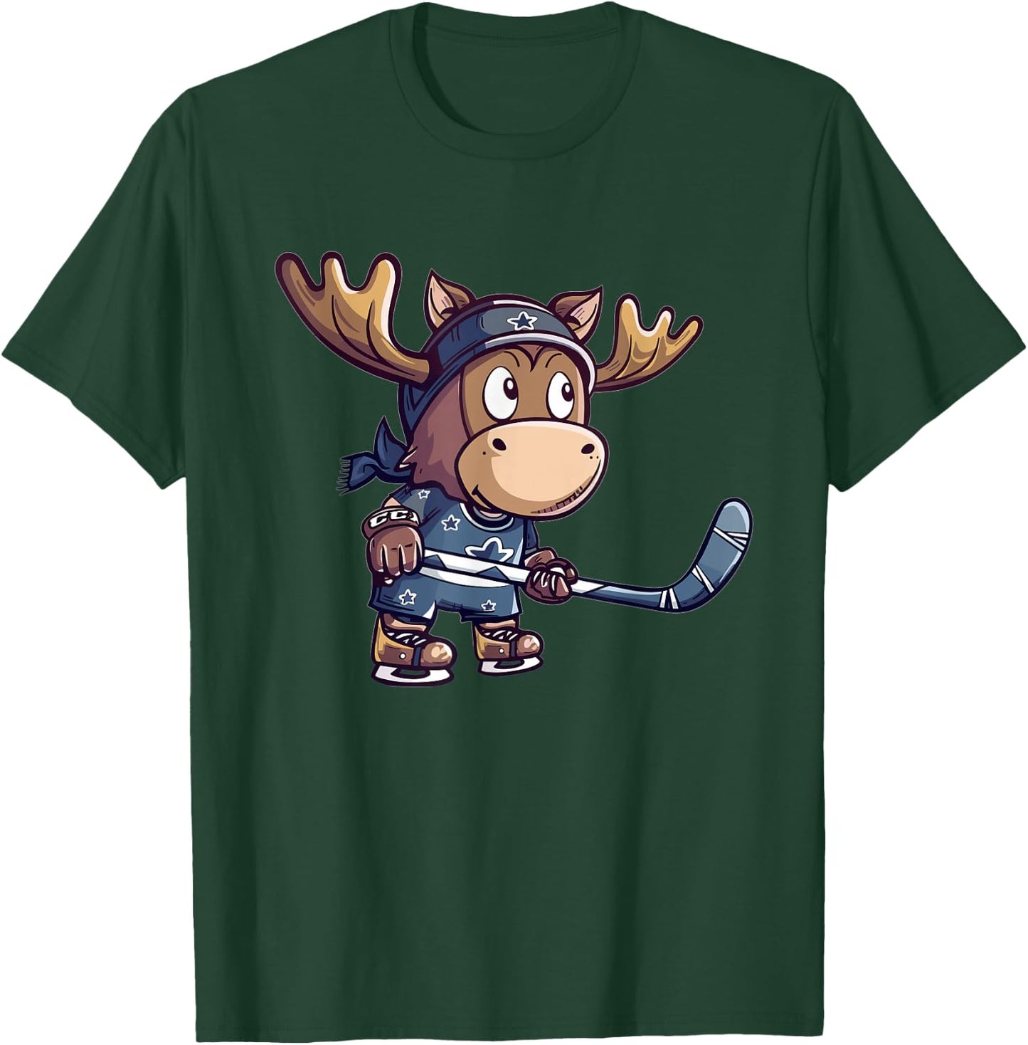 Cute Ice Hockey Moose T-Shirt - T-Shirt | Forest