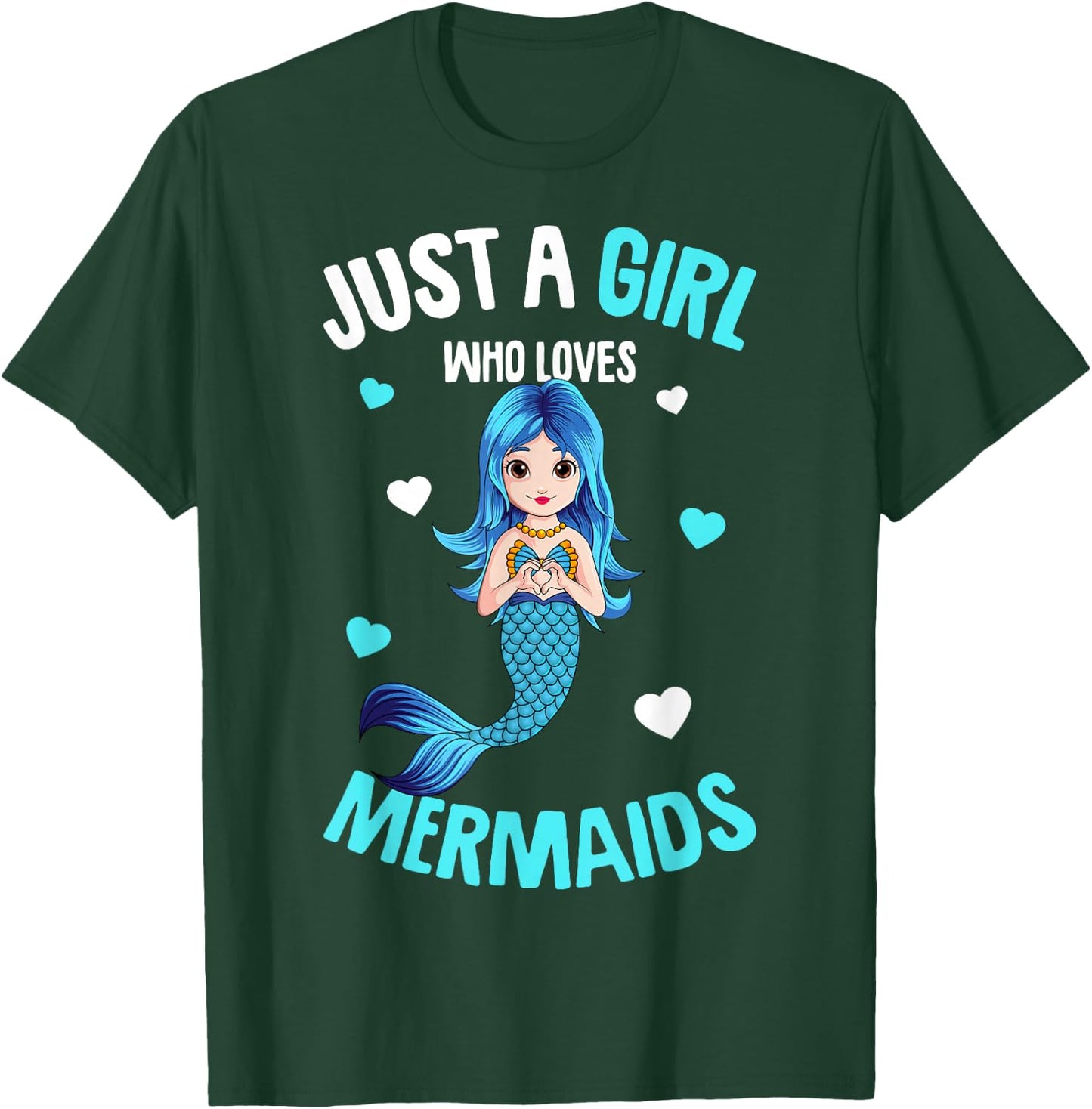 Just a Girl who loves Mermaids Kids Mermaid T-Shirt - T-Shirt | Forest