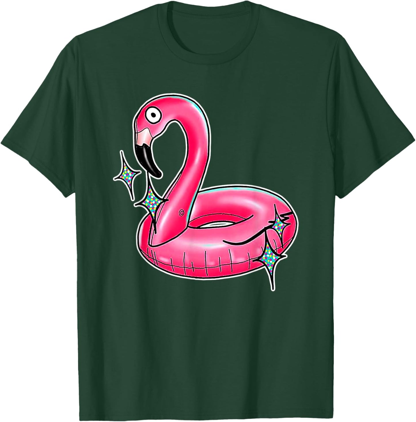 Flamingo Pool Float Pink Toy T-Shirt - T-Shirt | Forest