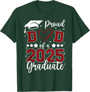 Proud Dad of 2025 Senior Graduate Matching Family Graduation T-Shirt - T-Shirt | Forest