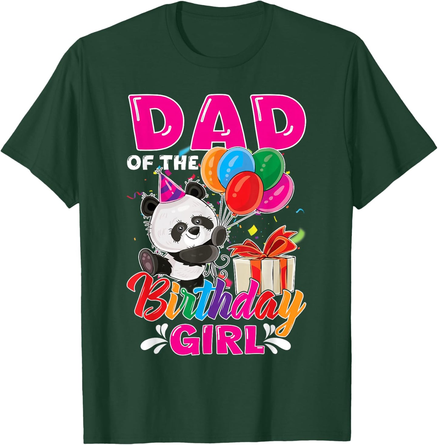 Dad Of The Panda Bear Birthday Animal Lover Boys Girls T-Shirt - T-Shirt | Forest