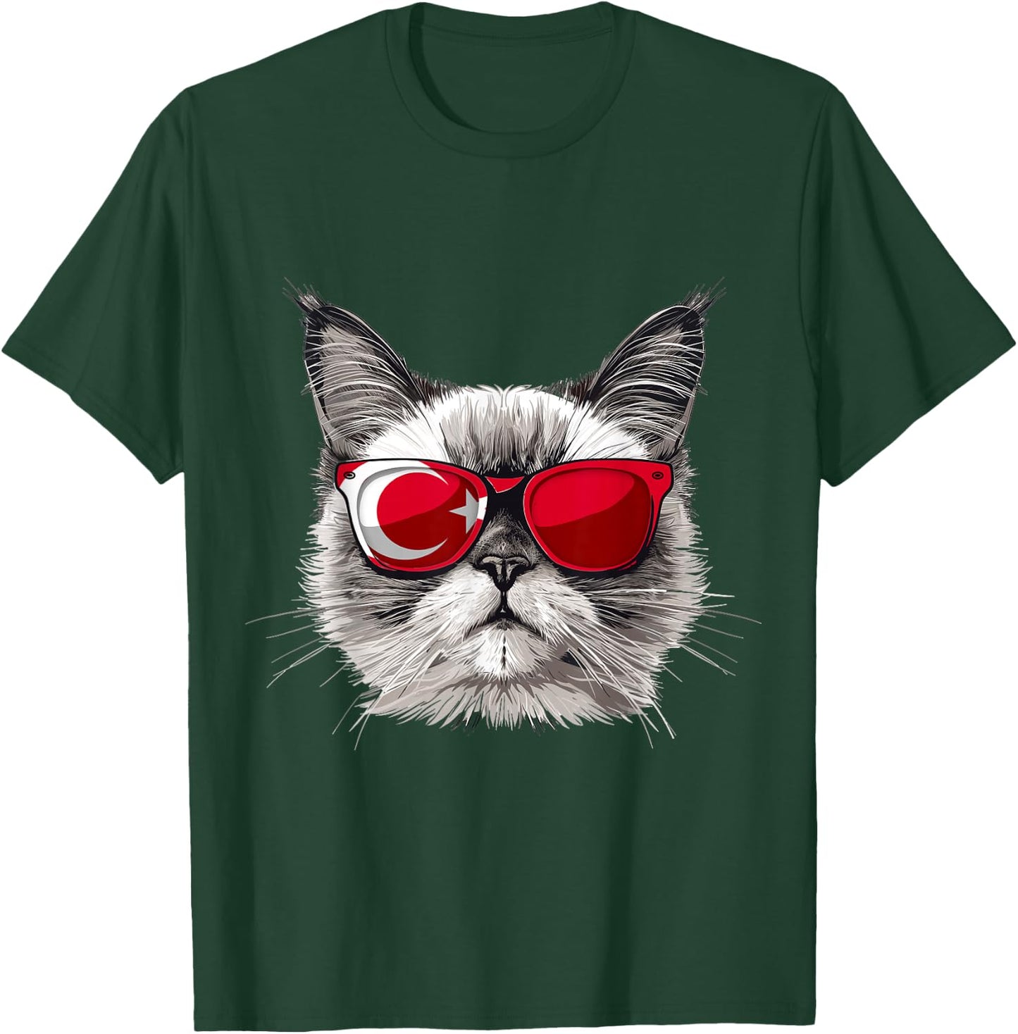 Turkey Flag Cat Mom Souvenirs Products Kitten Turkish T-Shirt - T-Shirt | Forest
