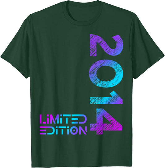 Kids 10th Birthday Limited Edition Vintage 2014 Boy Girl , black T-Shirt - T-Shirt | Forest