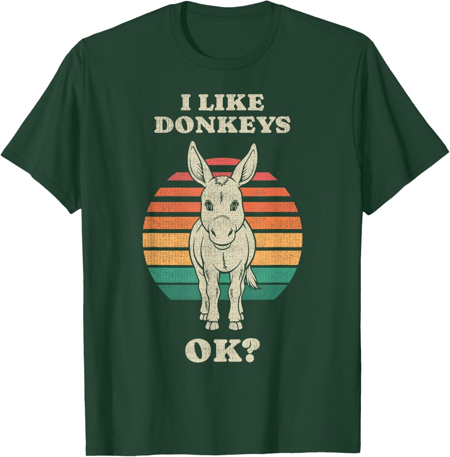 Funny Donkey Lover Animal Retro 70s T-Shirt - T-Shirt | Forest