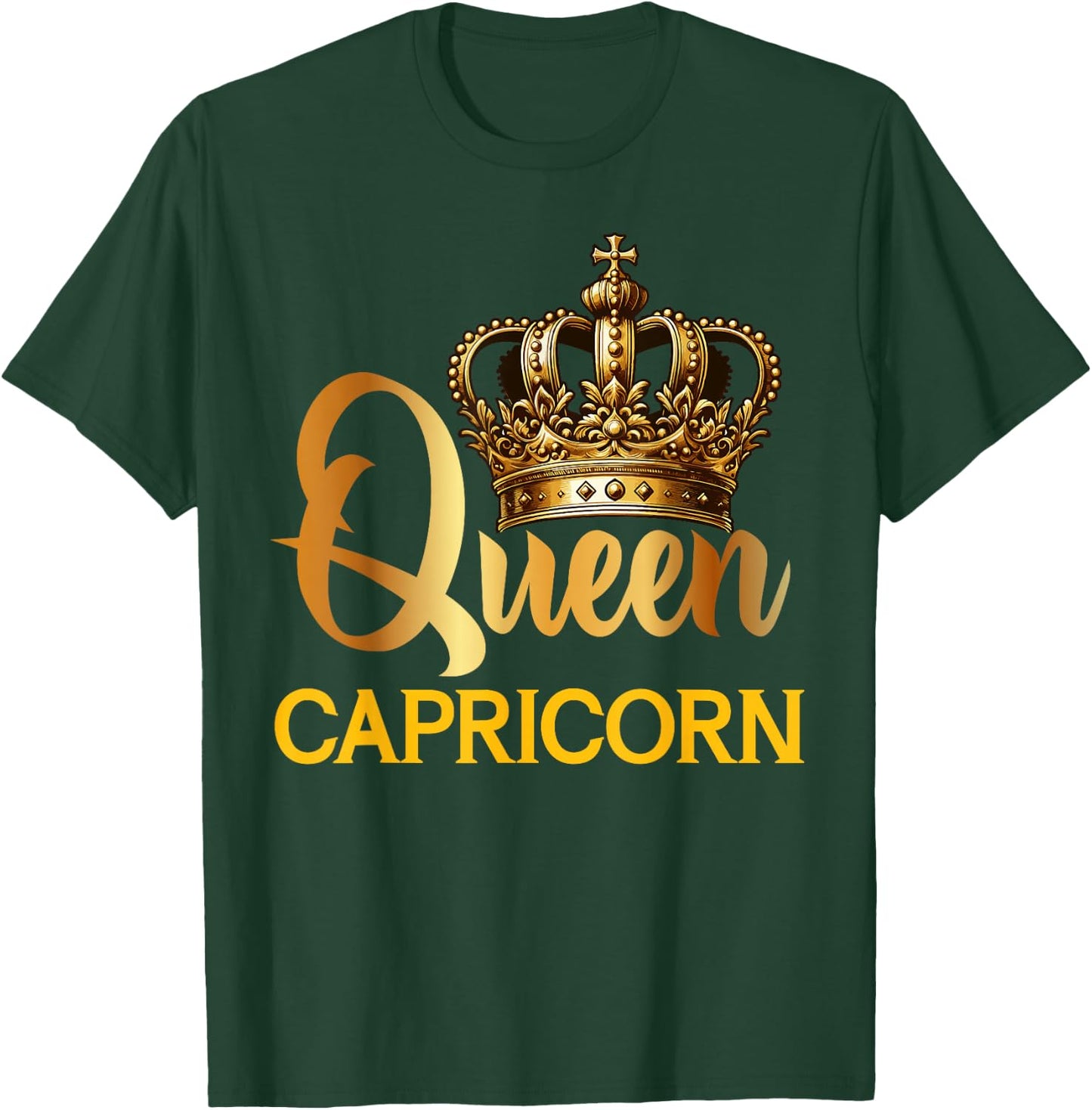 Queen Capricorn Goat Zodiac Sign Crown T-Shirt - T-Shirt | Forest