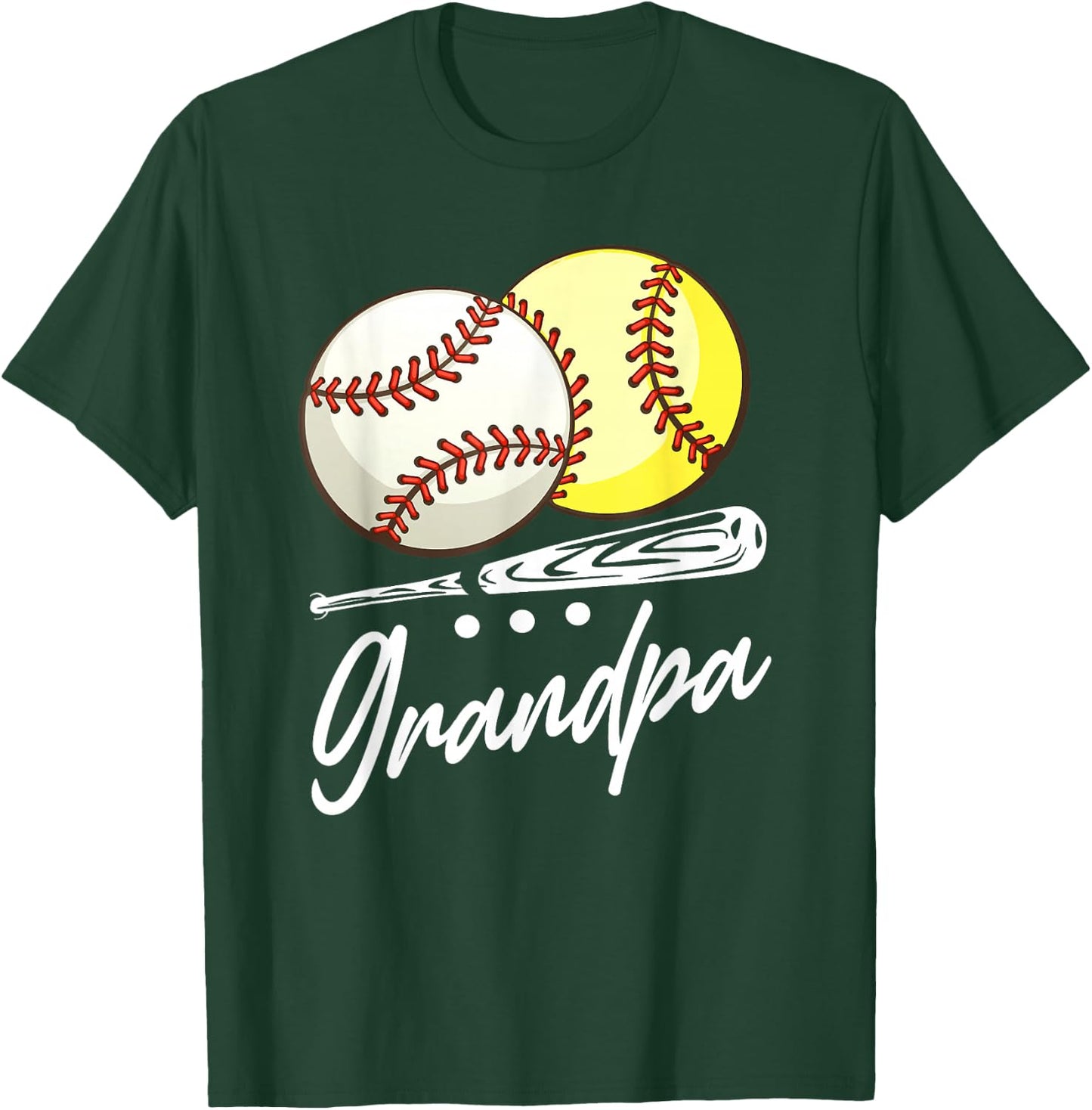 Ball Grandpa Baseball Softball T-Shirt - T-Shirt | Forest