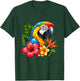 Colorful Parrot Tropical Flowers Summer Vibes T-Shirt - T-Shirt | Forest