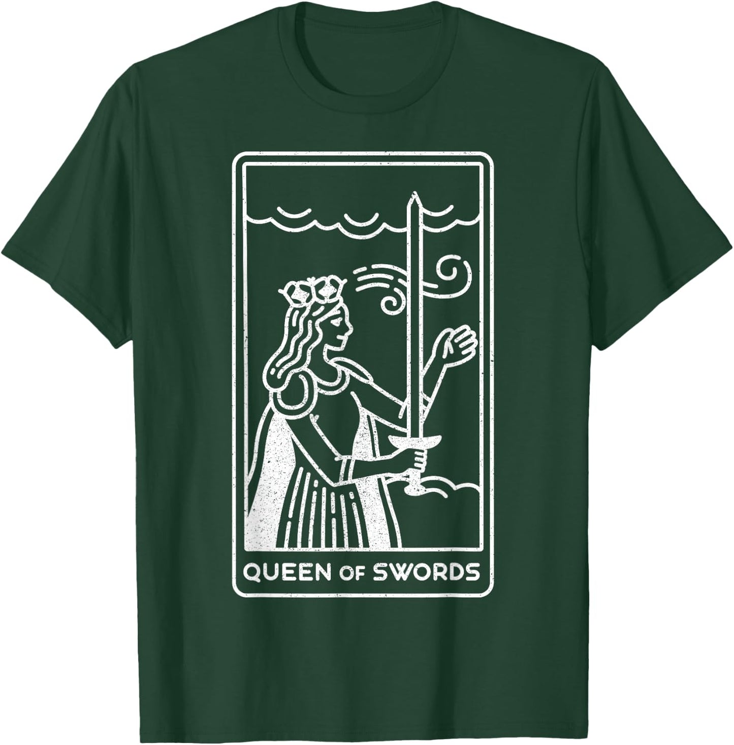 Queen of Swords – Cute Esoteric Occult Tarot Card T-Shirt - T-Shirt | Forest