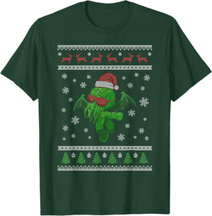 Cute Cthulhu Xmas Squid Monster Ugly Christmas T-Shirt - T-Shirt | Forest
