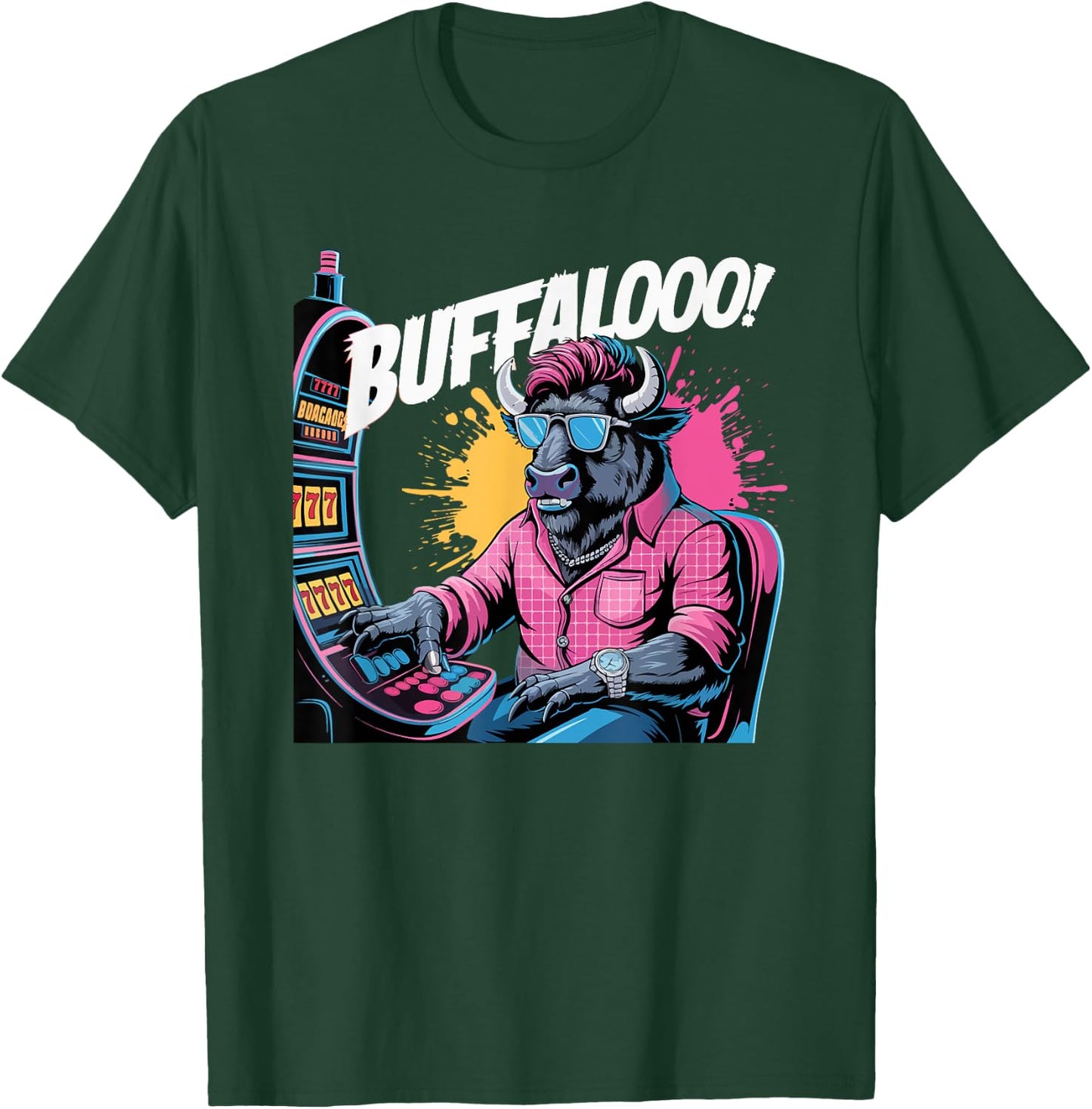 Buffalo Slot Machine Funny Casino Lovers Art T-Shirt - T-Shirt | Forest
