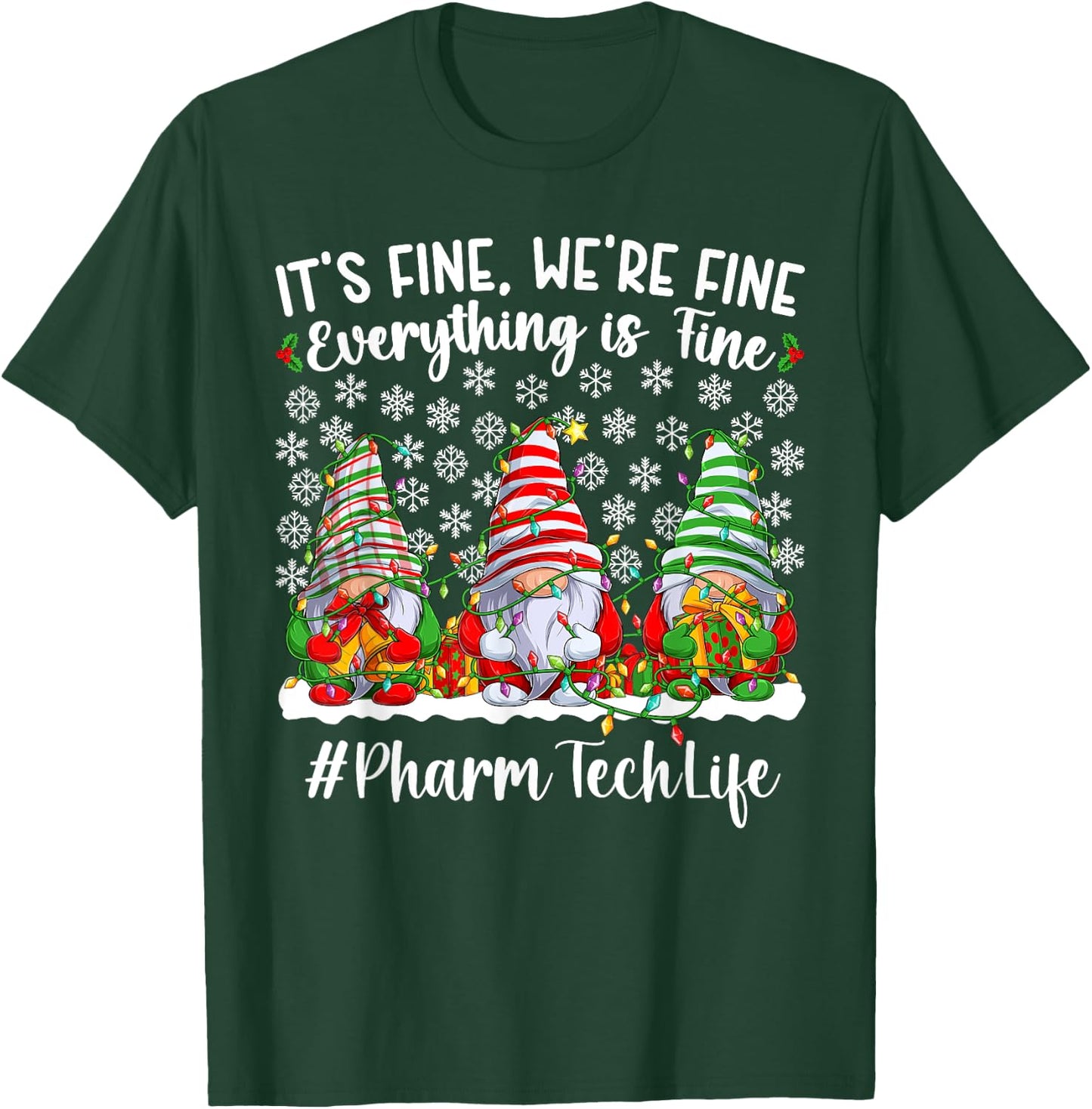 Funny Pharmacy Technologist Christmas Pharm Tech Xmas Party T-Shirt - T-Shirt | Forest