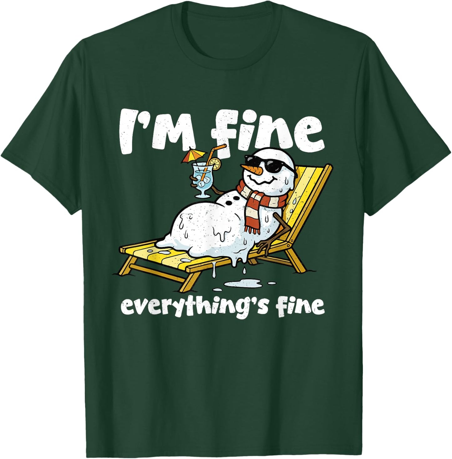 Funny Snowman Fine Summer Christmas in July Men Women Kids T-Shirt - T-Shirt | Forest