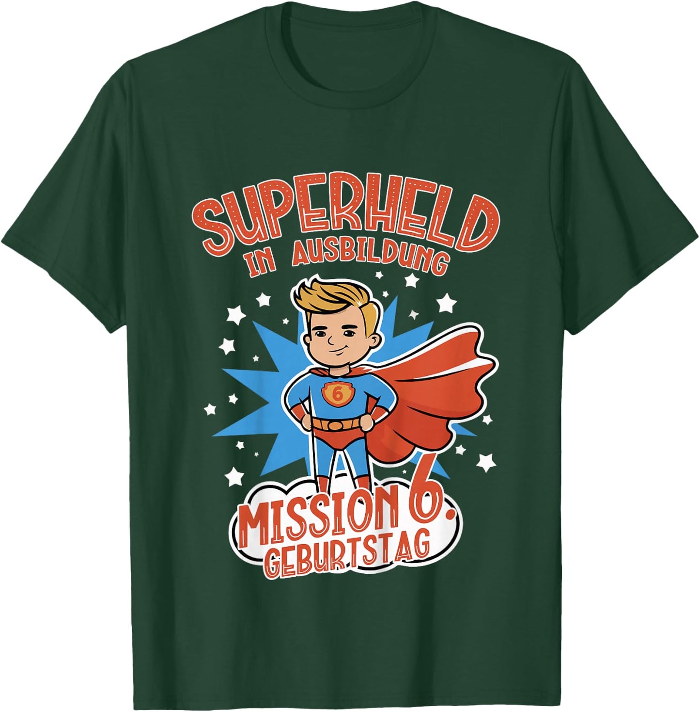 Kinder Superheld in Ausbildung, Geburtstag 6 Jahre, Junge, blond T-Shirt - T-Shirt | Forest