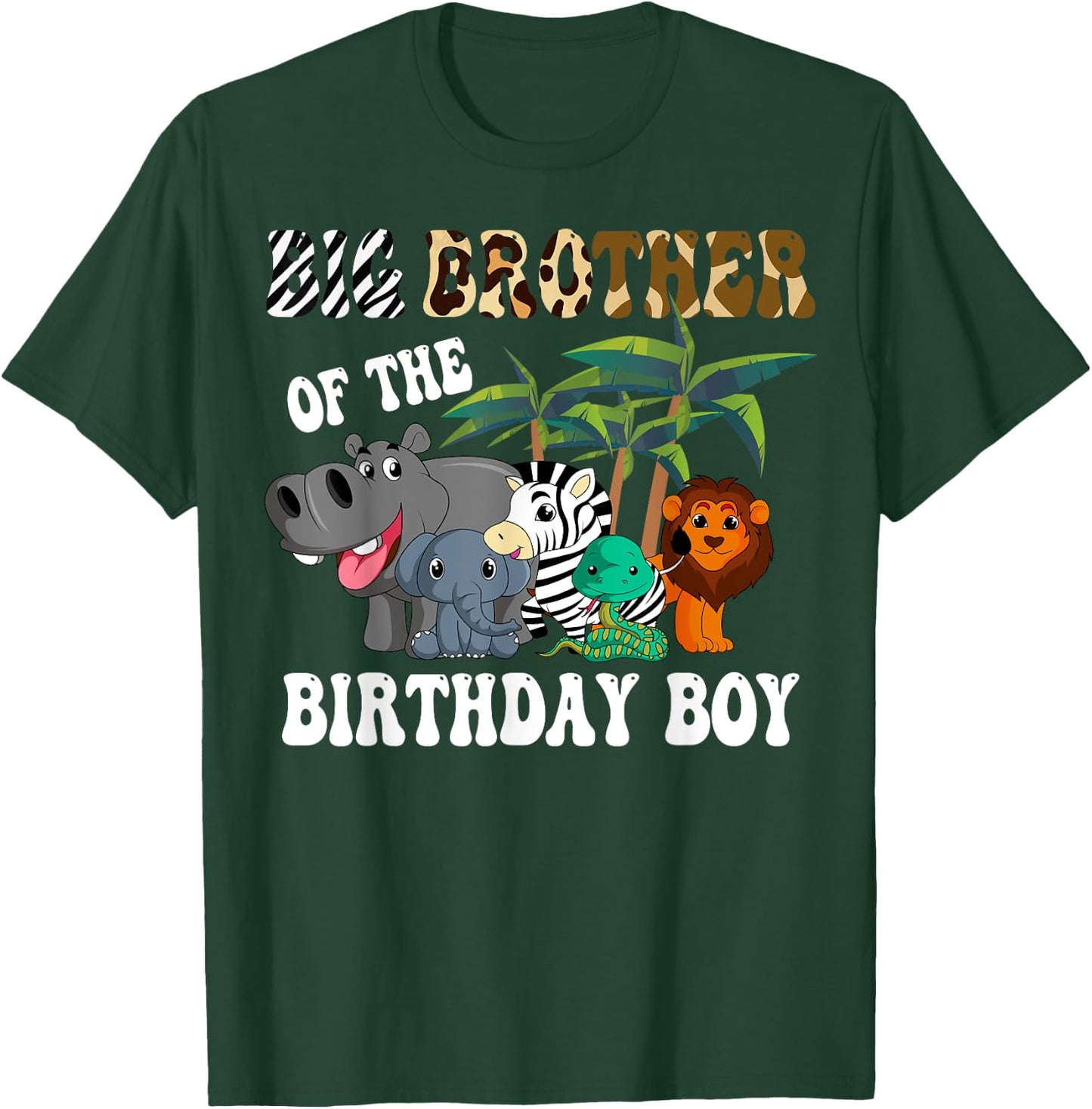 Big Brother of the Birthday Boy Zoo Bday Safari Celebration T-Shirt - T-Shirt | Forest
