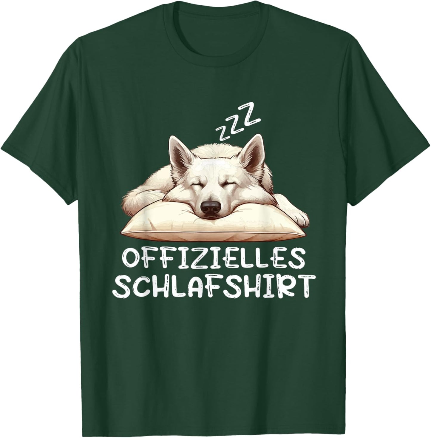 Official Sleep Shirt White Shepherd Shepherd Dog , black T-Shirt - T-Shirt | Forest