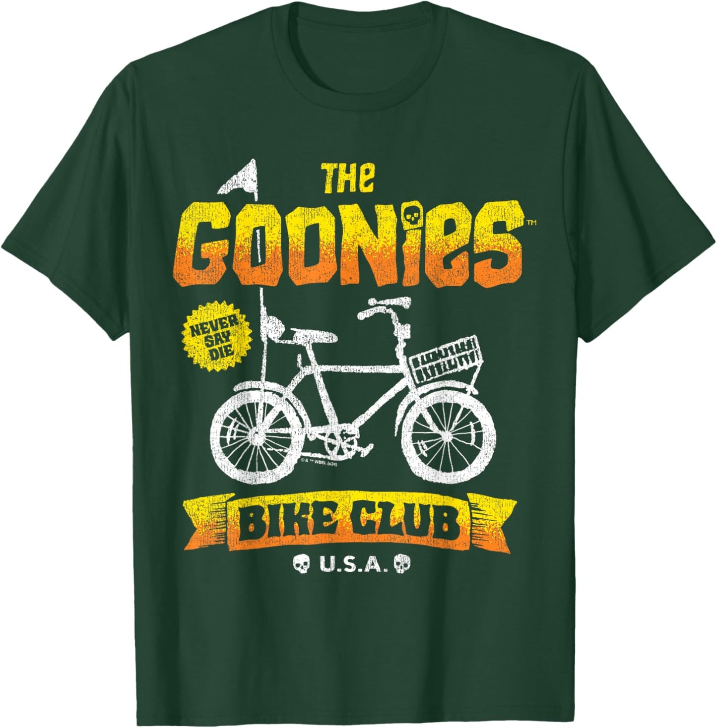 The Goonies - Bike Club Never Say Die USA T-Shirt - T-Shirt | Forest