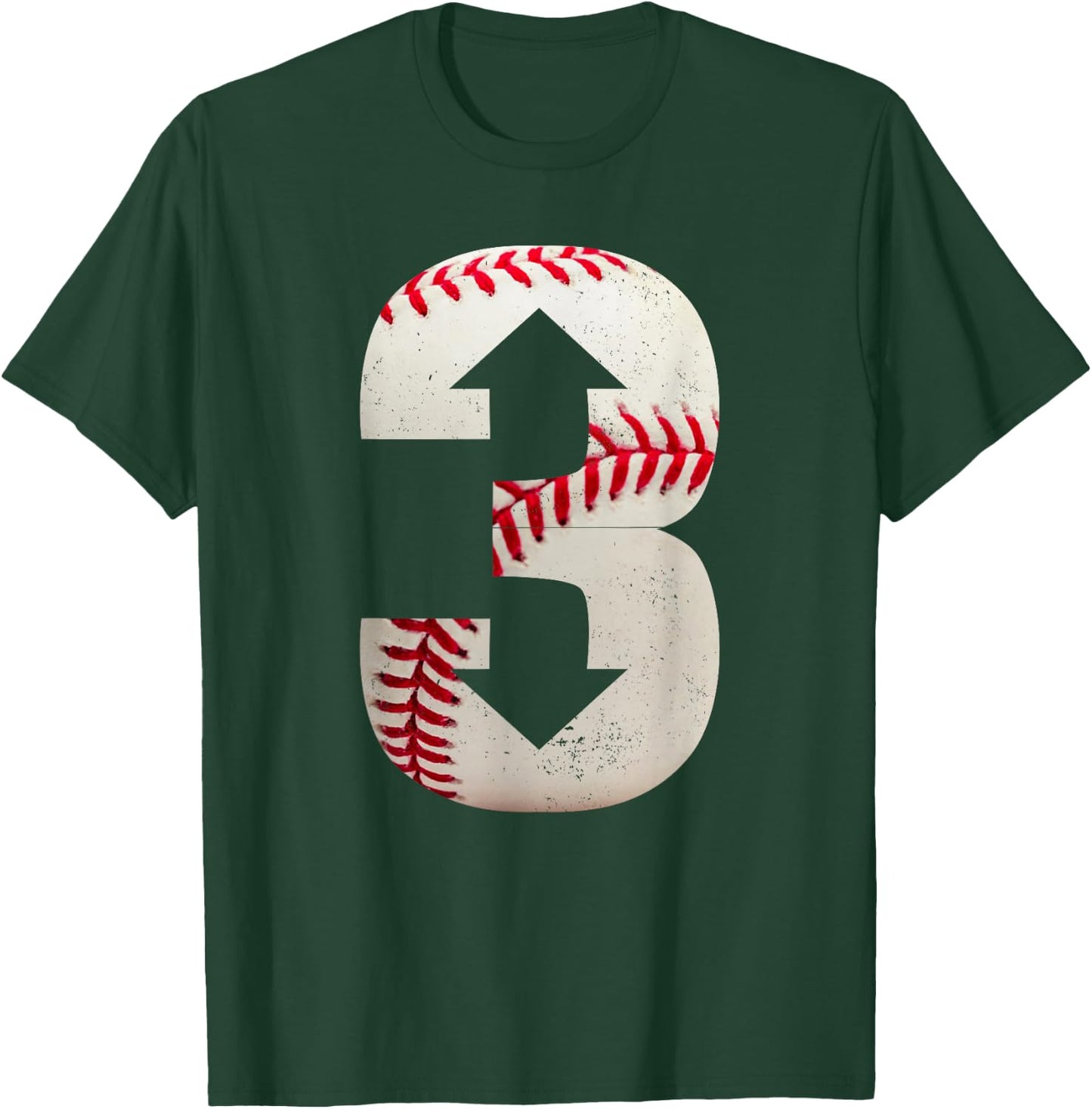 3 Up 3 Down | Three Up Three Down Baseball T-Shirt - T-Shirt | Forest
