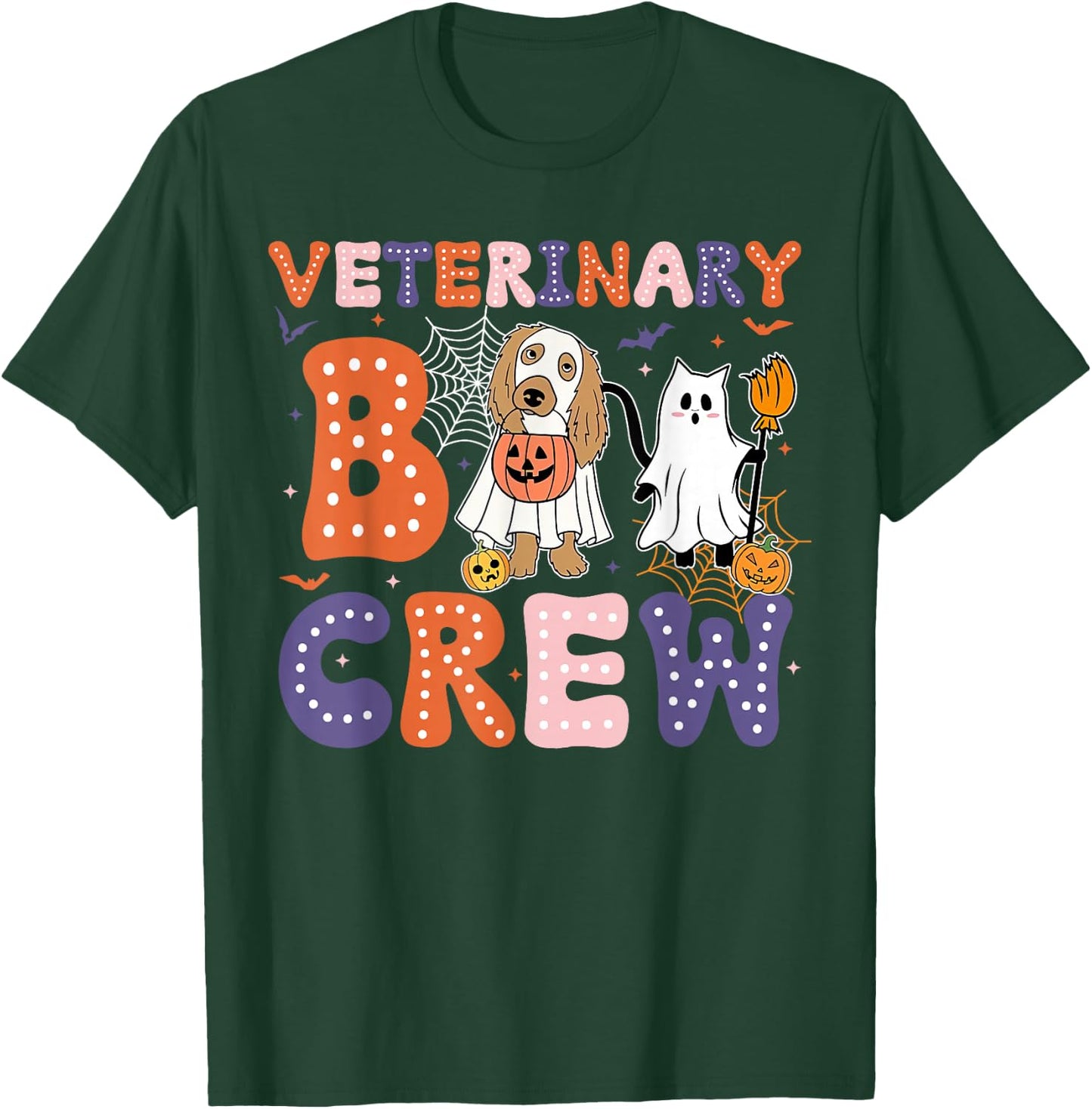 Veterinary Boo Crew Veterinarian Vet Tech Spooky Halloween T-Shirt - T-Shirt | Forest