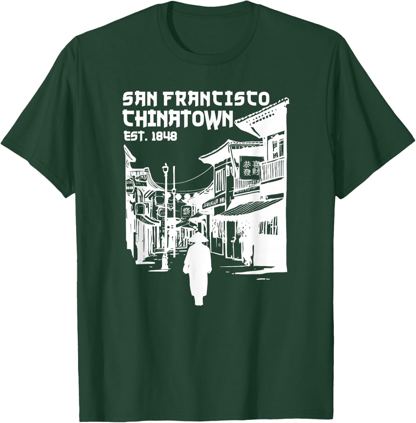 San Francisco Chinatown Chinese American Bay Area Dragon SF T-Shirt - T-Shirt | Forest