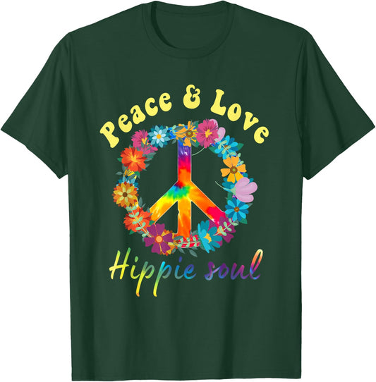 Hippie Acidhead Woodstock Peace Hippy , black T-Shirt - T-Shirt | Forest