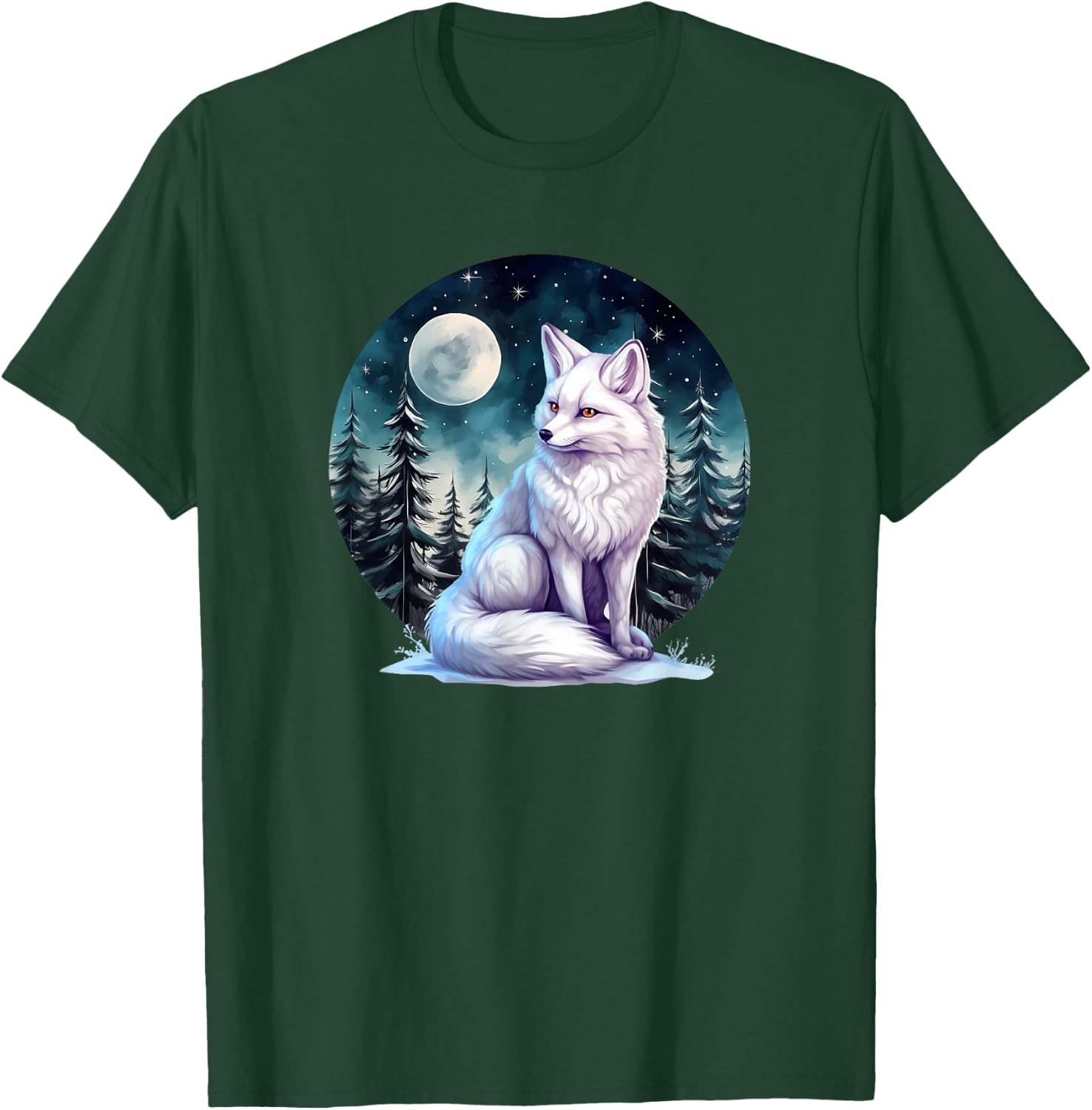 Cute Winter Snow White Arctic Fox Lover T-Shirt - T-Shirt | Forest