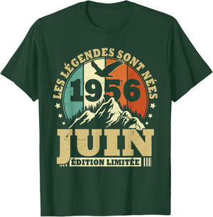 Les Légendes sont Nées en Juin 1956 Anniversaire 70 Ans T-Shirt - T-Shirt | Forest