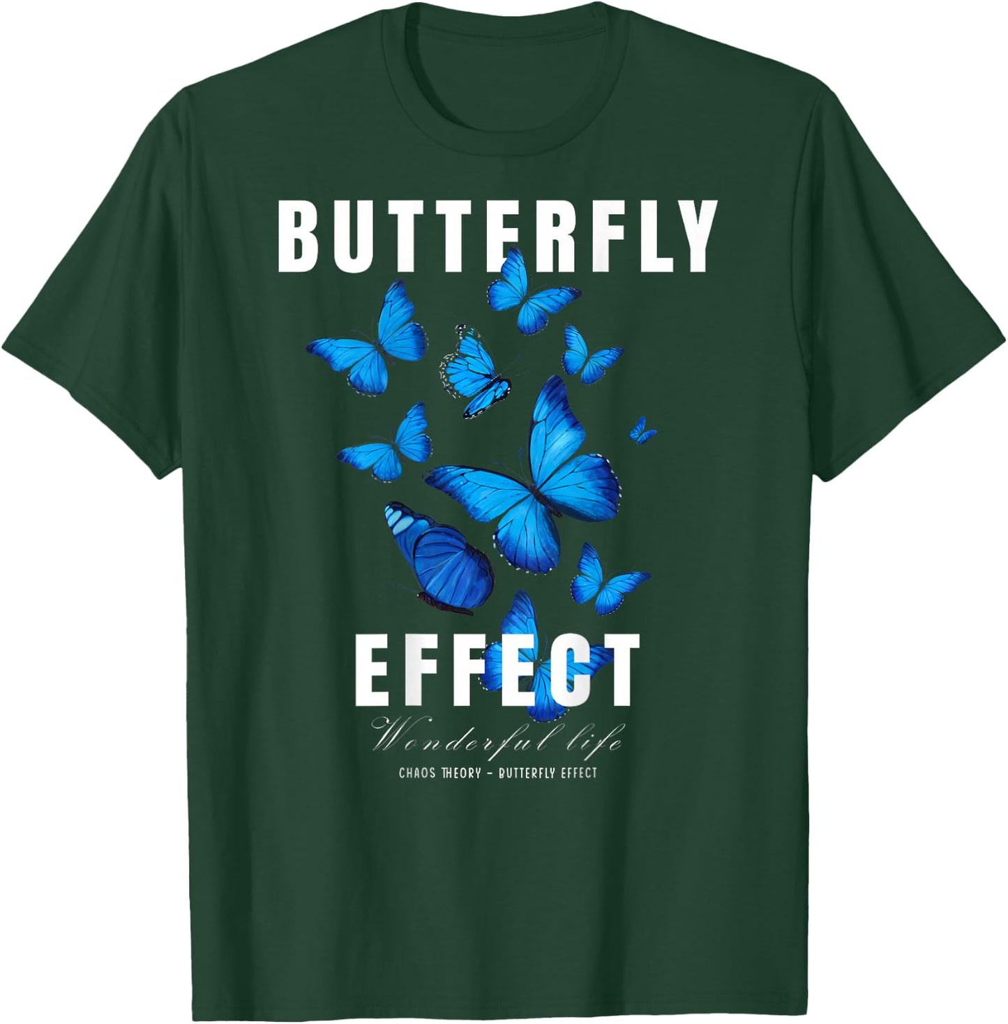 Butterfly Effect BACKPRINT Techno Festival Tekk T-Shirt - T-Shirt | Forest