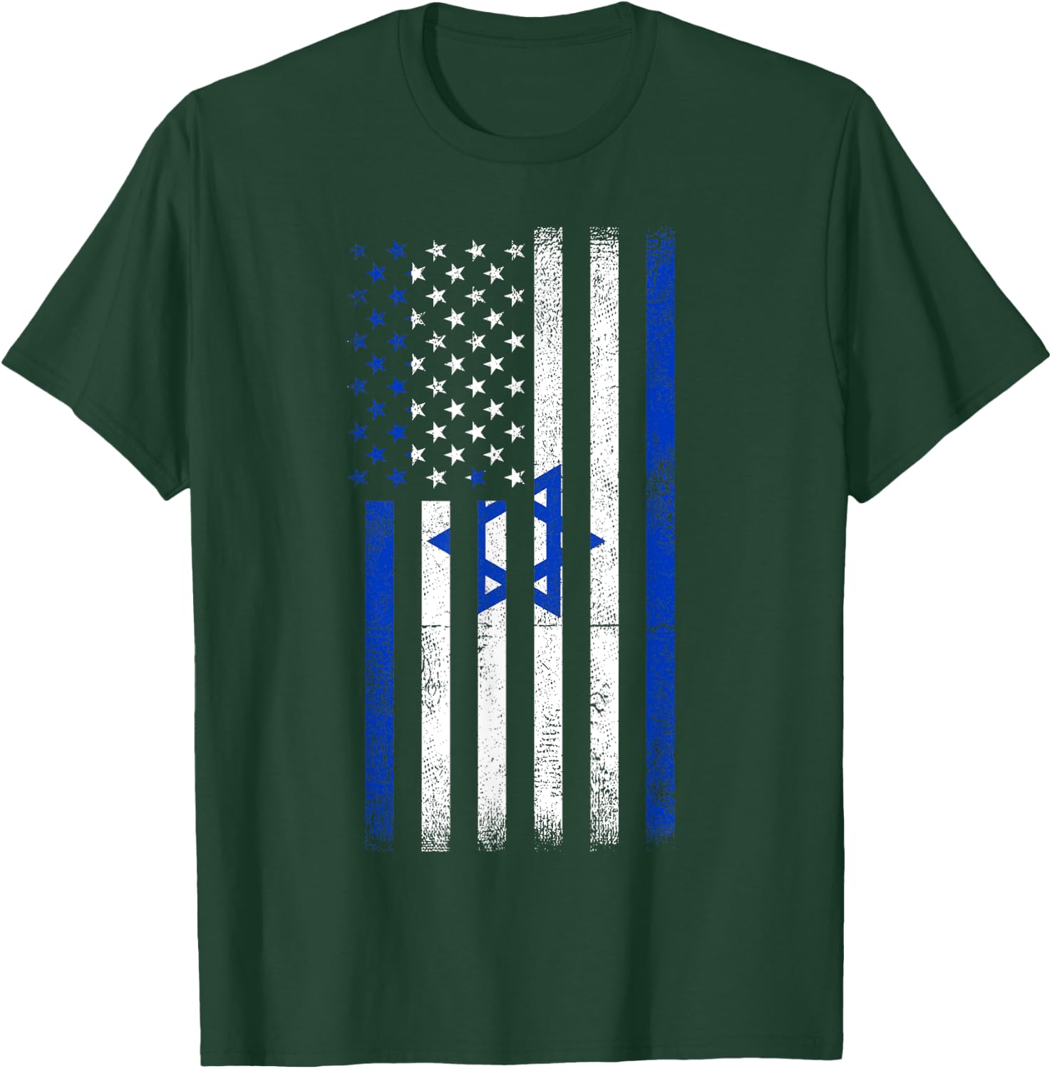 USA Flag Israel T-Shirt - T-Shirt | Forest