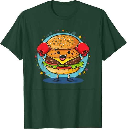 Smash Burger Costume with Funny Boxing Gloves T-Shirt - T-Shirt | Forest
