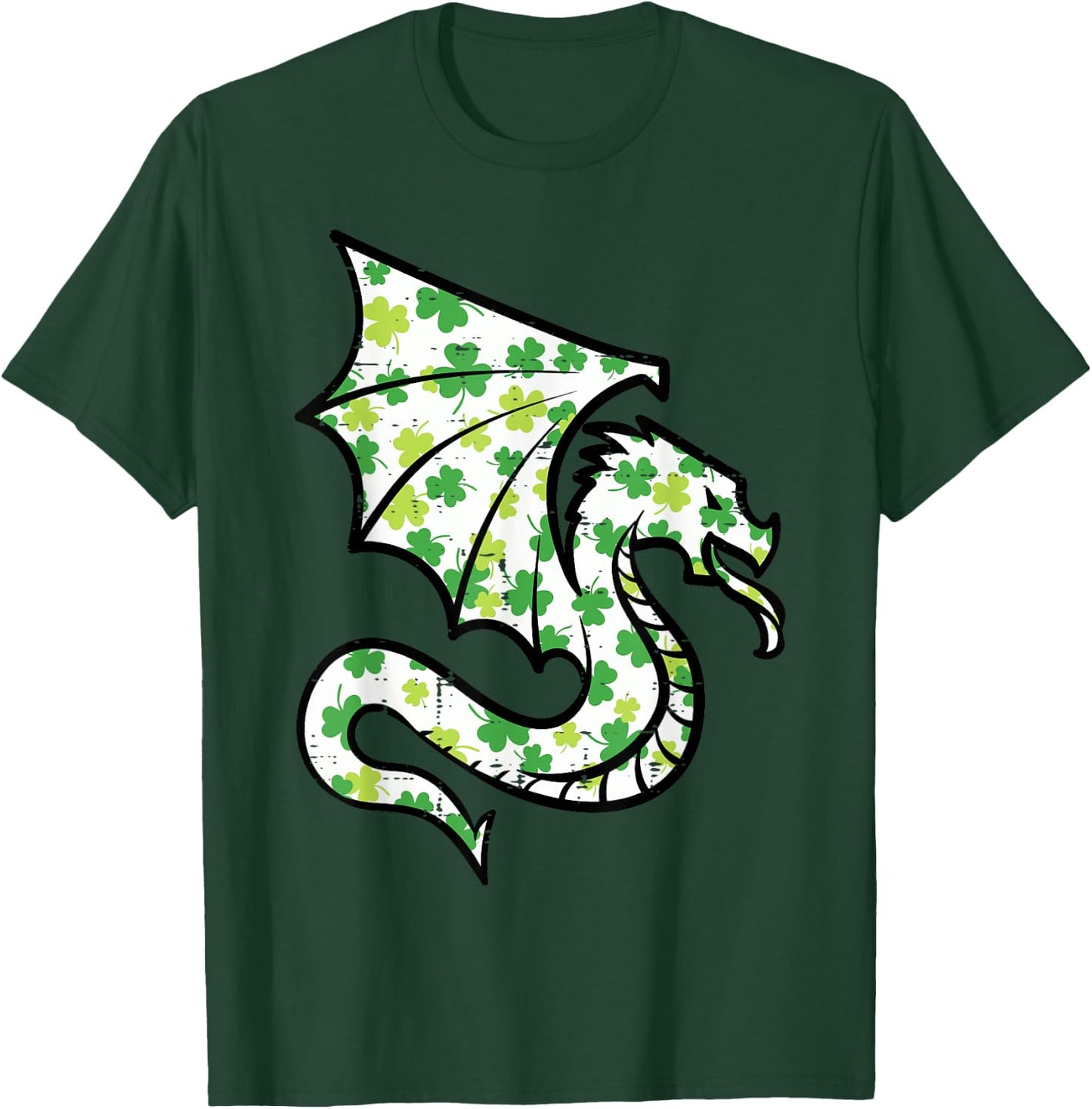 St Patricks Day Dragon Shamrocks Saint Pattys Women Kids Men T-Shirt - T-Shirt | Forest