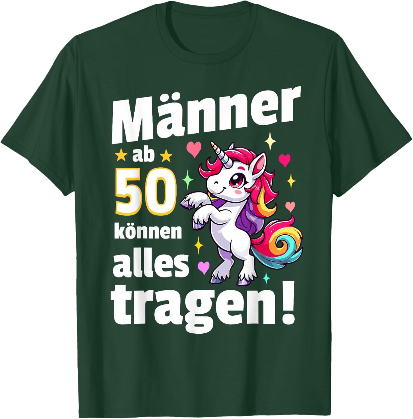 50th Birthday Man Funny Men from 50 Sayings 50s Decorative , black T-Shirt - T-Shirt | Forest