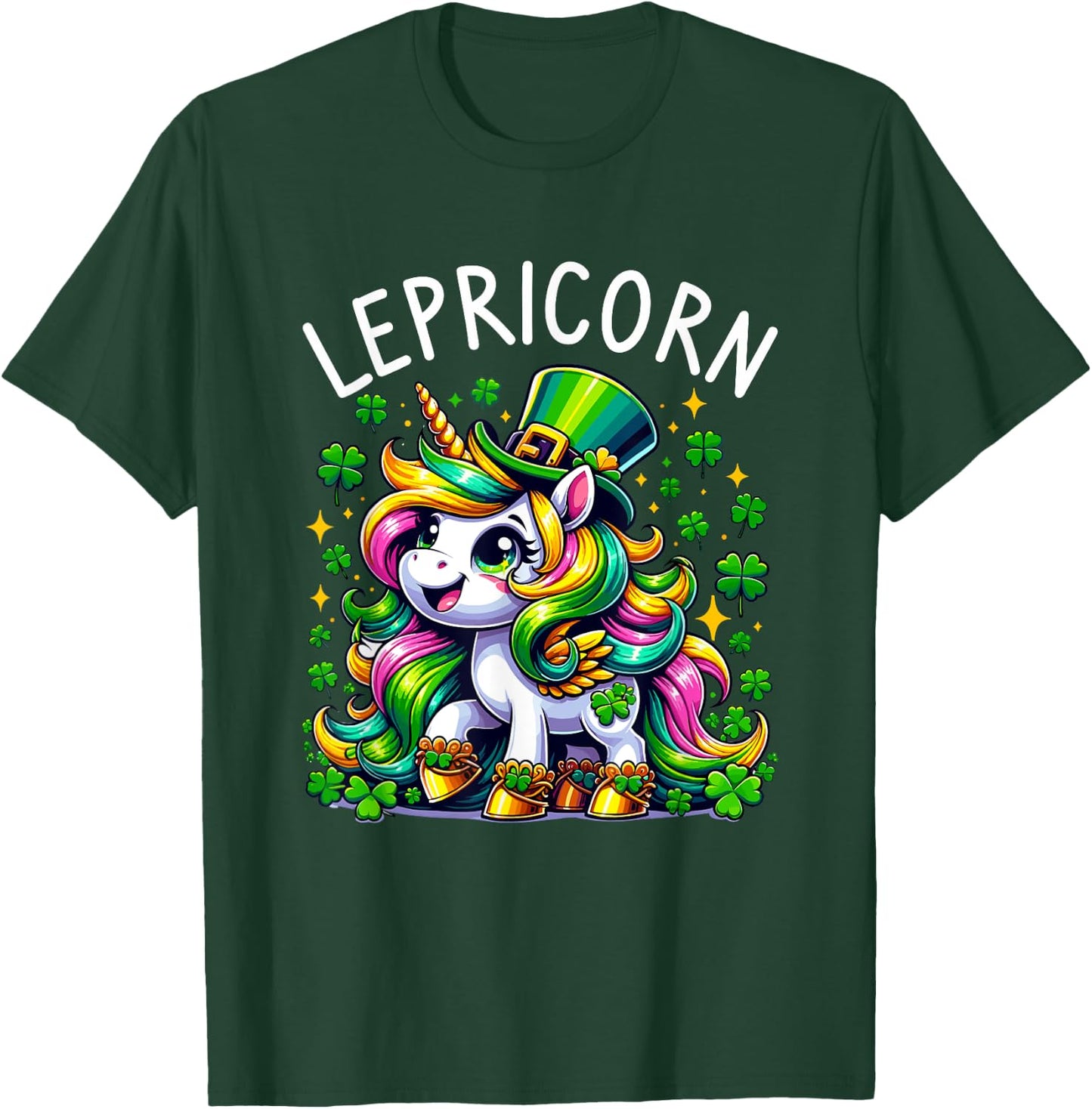 Lepricorn Shenanigans Clover St. Patricks Day St. Patrick T-Shirt - T-Shirt | Forest