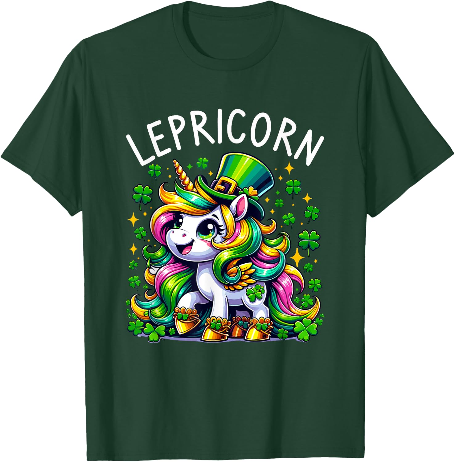 Lepricorn Shenanigans Clover St. Patricks Day St. Patrick T-Shirt - T-Shirt | Forest