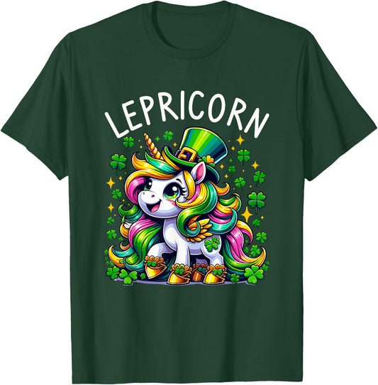 Lepricorn Shenanigans Clover St. Patricks Day St. Patrick T-Shirt - T-Shirt | Forest
