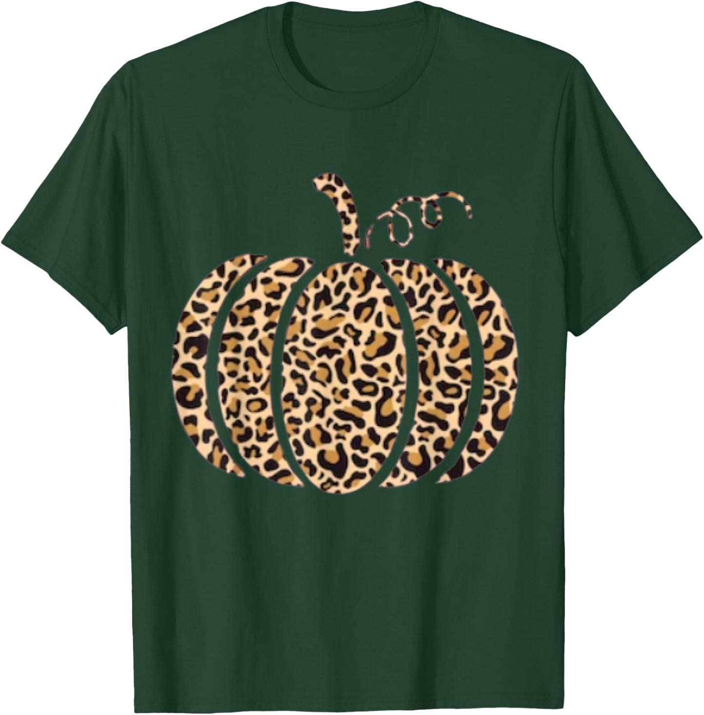 Pumpkin Leopard Print Cheetah Fall Graphic Thanksgiving T-Shirt - T-Shirt | Forest