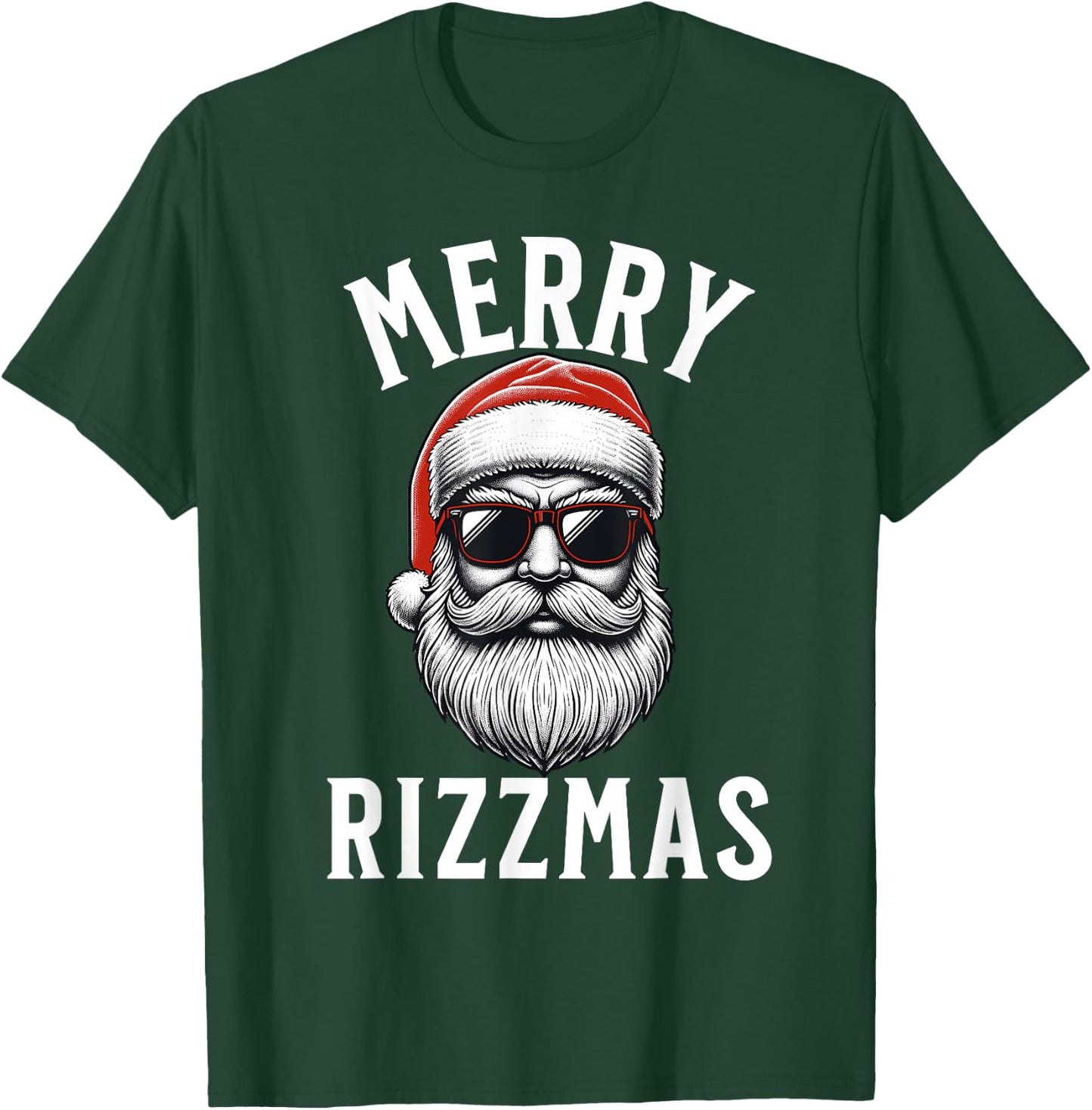 Merry Rizzmas Funny Christmas Teen Boys Kids Men Silly Santa T-Shirt - T-Shirt | Forest