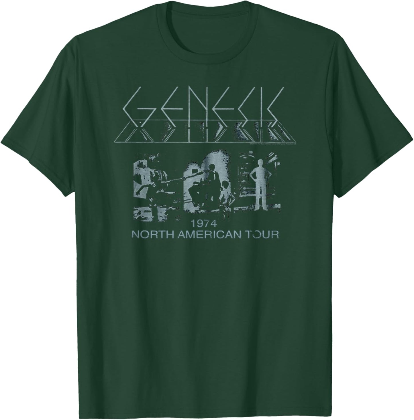 Genesis North American Tour 74 Rock Band Music , Black T-Shirt - T-Shirt | Forest