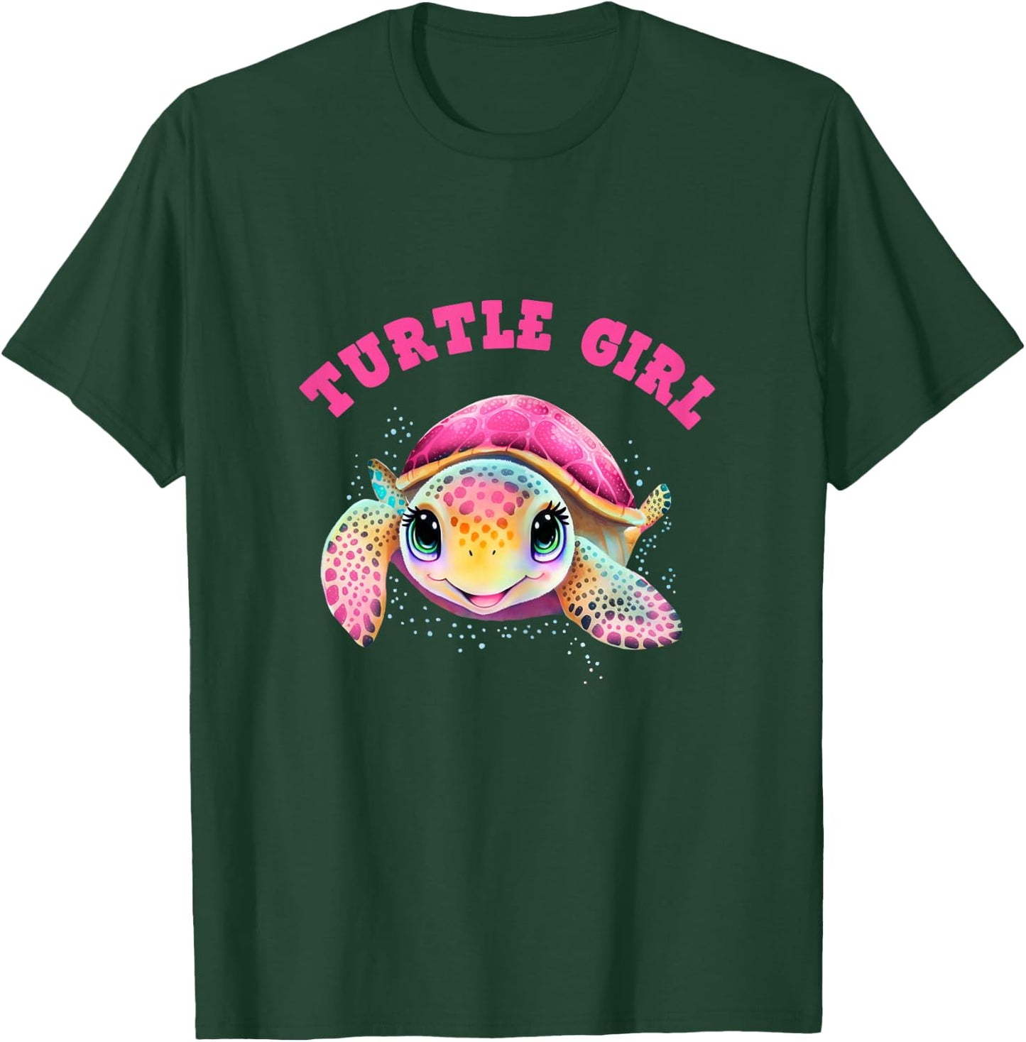 Turtle Girl, Earth Day Outfit for Girls, Girls Turtle , black T-Shirt - T-Shirt | Forest