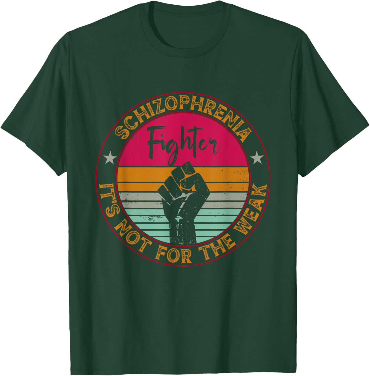 Vintage Schizophrenia Awareness Novelty Retro Schizophrenia Awareness , Adults, Teens, Retro Enthusiasts, Walkers - Black, Small, Short Sleeve, , Classic Fit, Cotton Blend T-Shirt - T-Shirt | Forest